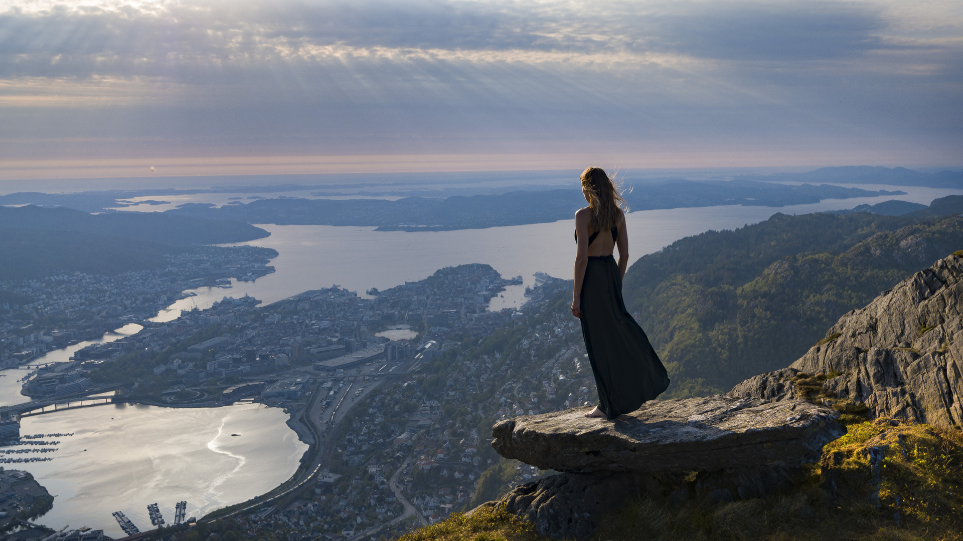 view from mount ulriken, bergen, norway