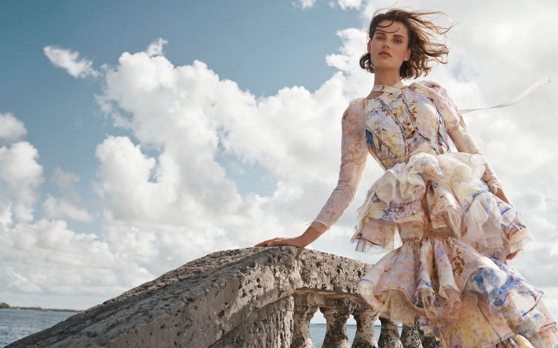 zimmermann, the dancer, spring summer 2022 campaign ad, rhythmic asymmetric dress, citrus garden