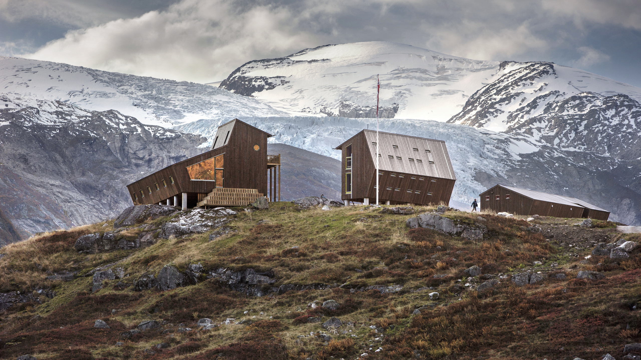 norway, luster, wooden cabins, mountains, tourist cabin