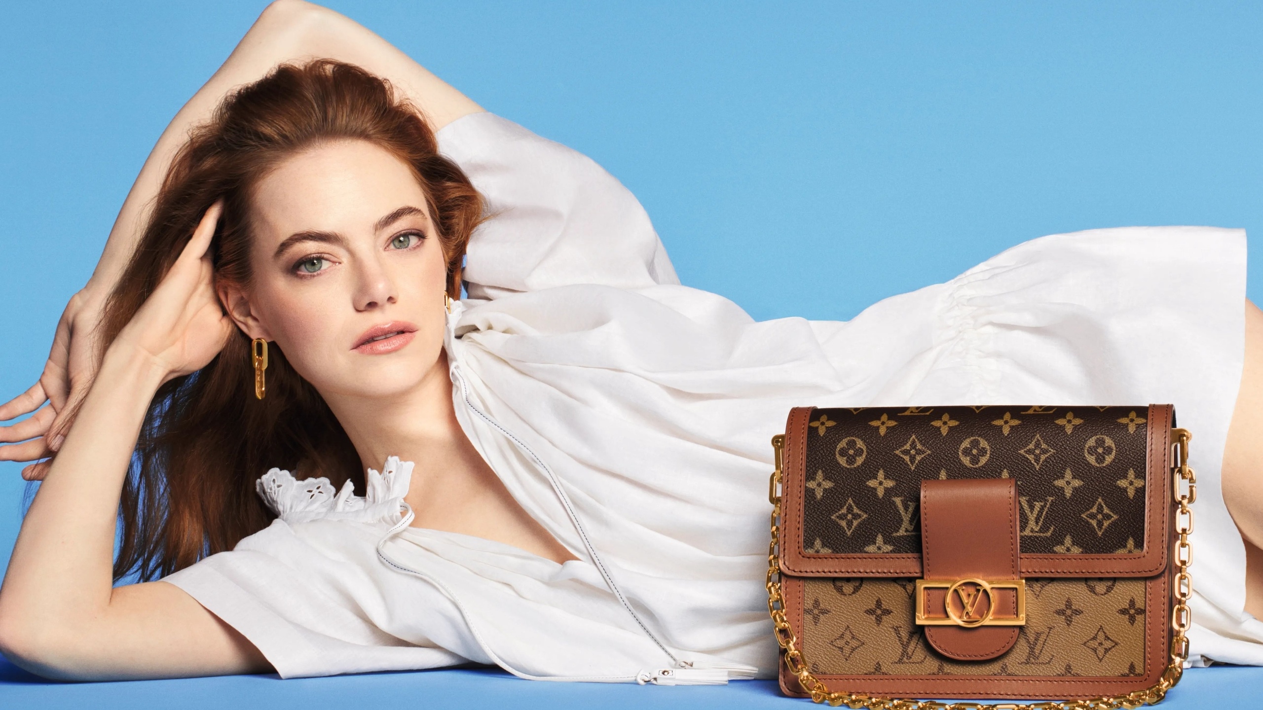 louis vuitton, dauphine bags spring summer 2022 campaign, emma stone