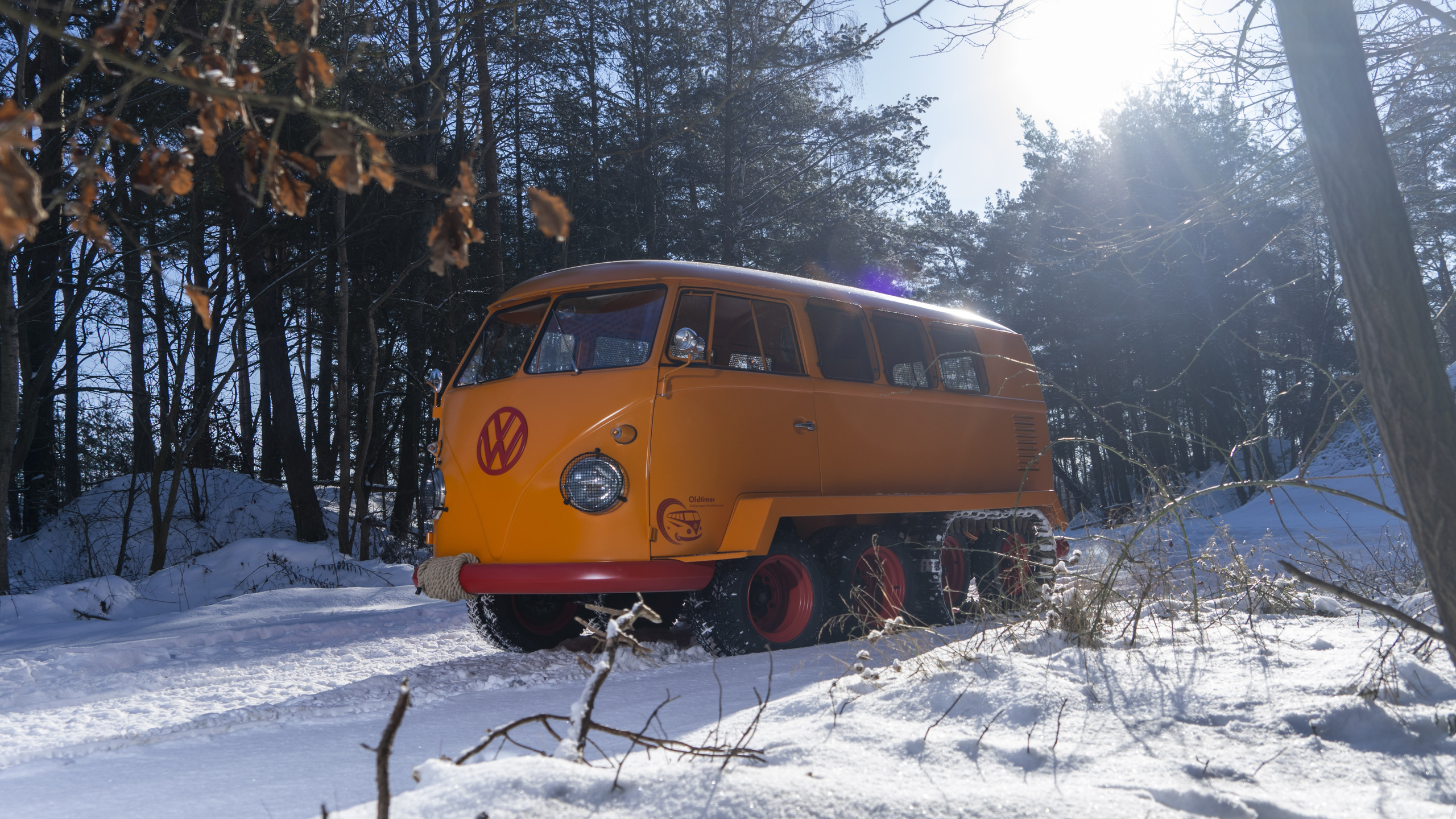 vw bus, half tracks, off all terrain monster, volkswagen type 2 t1, austria