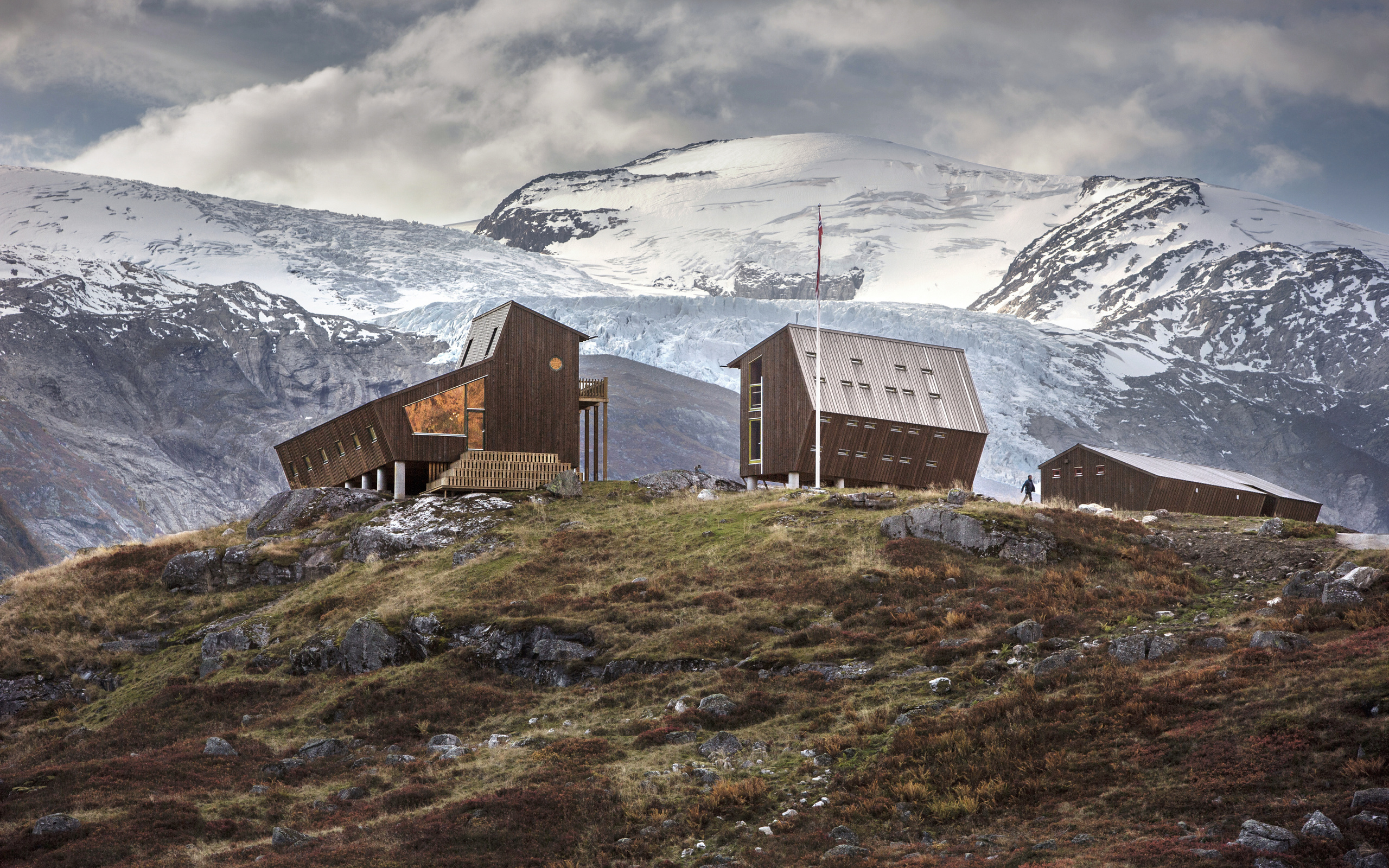 norway, luster, wooden cabins, mountains, tourist cabin