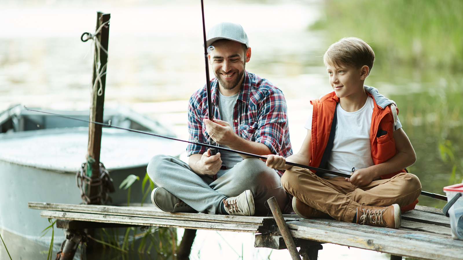 nature, fishing, river, family vacation