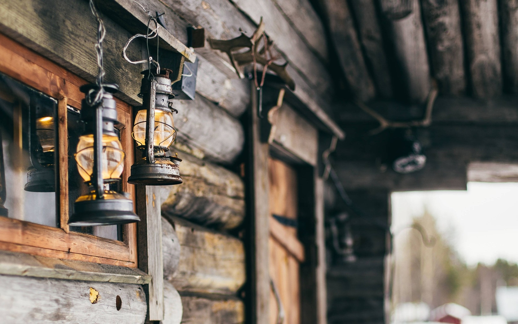 lapland, autumn, cute wooden house, finland