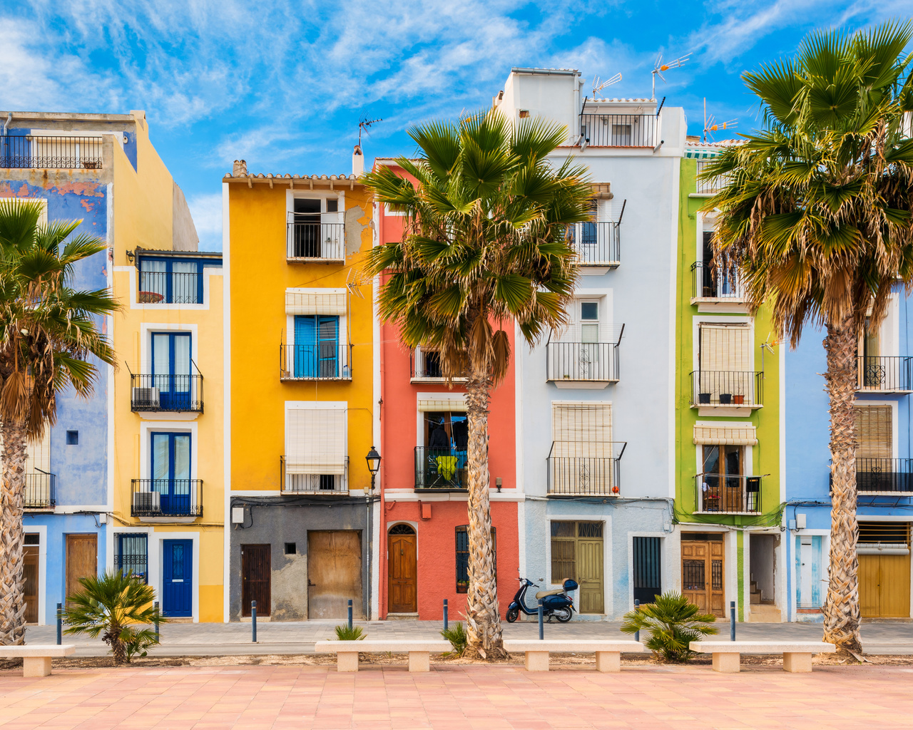 villajoyosa, spain, colourful facades