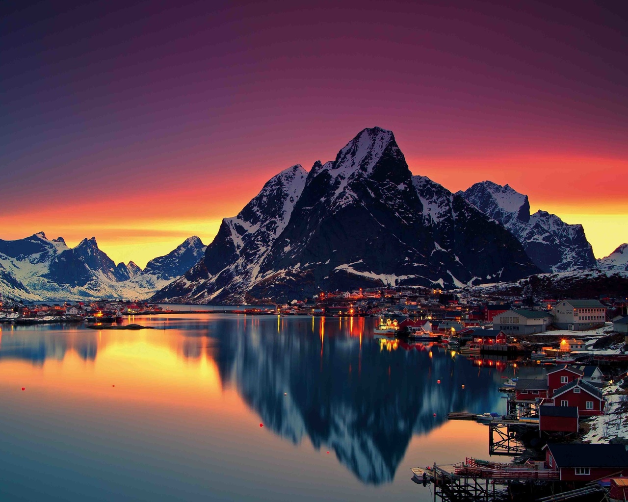 norway, lofoten islands, sunset, moskenes