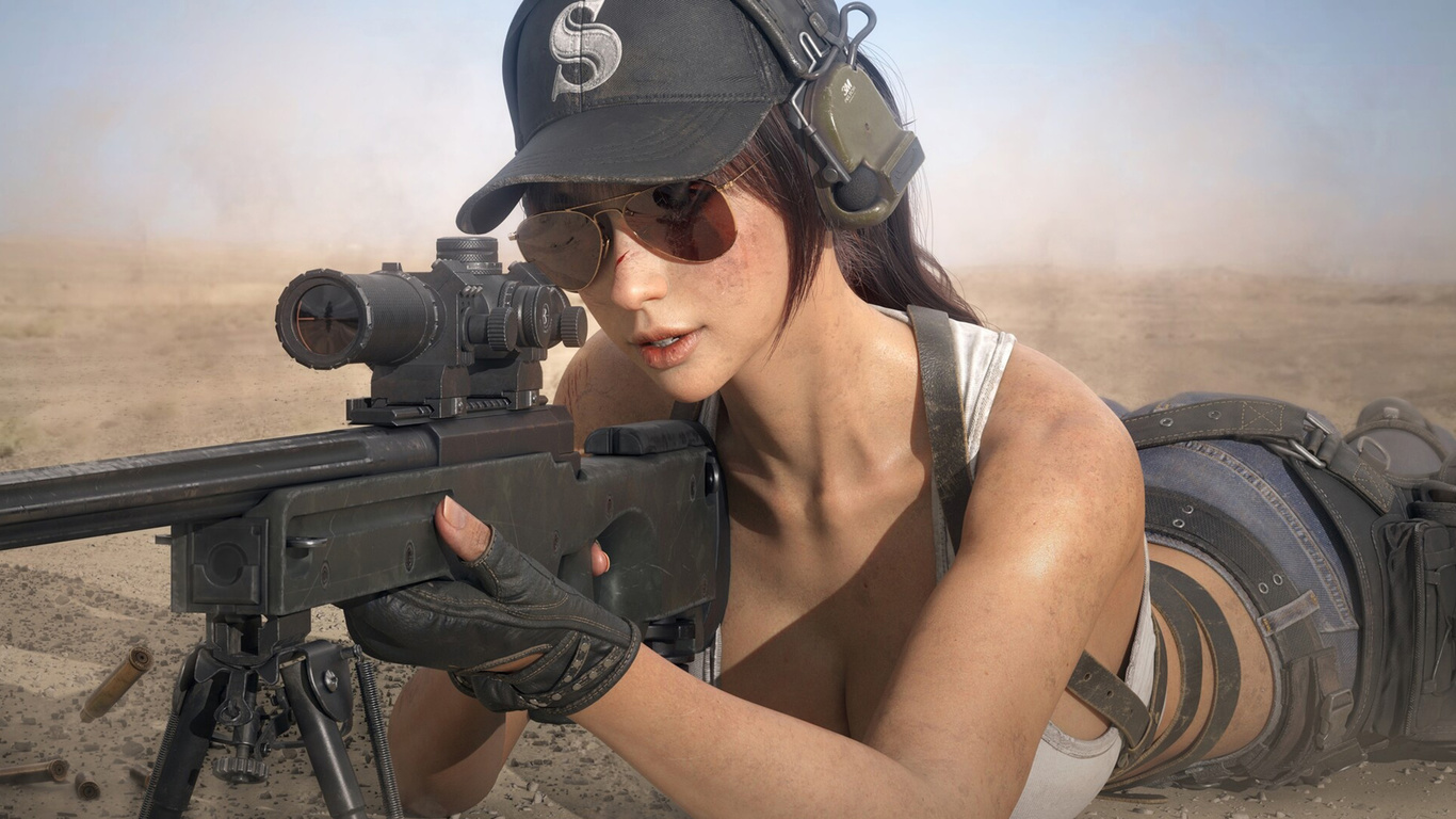 Картинки tomb raider, lara croft, video game girls, video games, jeans,  t-shirt, white t-shirt, desert, baseball cap, ponytail, rifle, arms, sniper  rifle, digital art, fantasy girl, gun, pistol, ass, sunglasses, glasses -