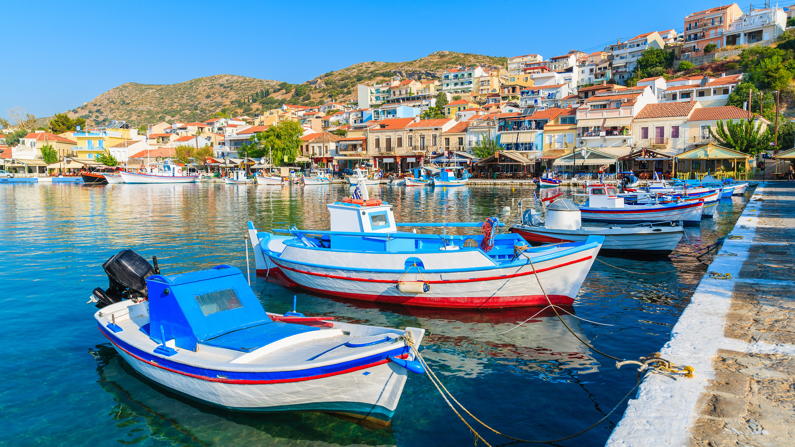 pythagoreio, samos, greece, view of the harbour