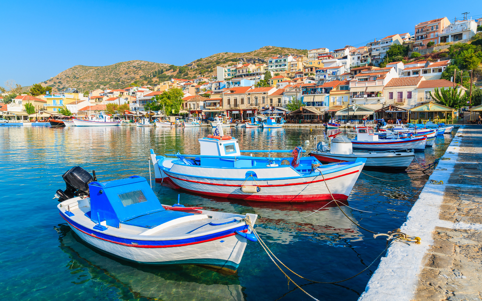 pythagoreio, samos, greece, view of the harbour