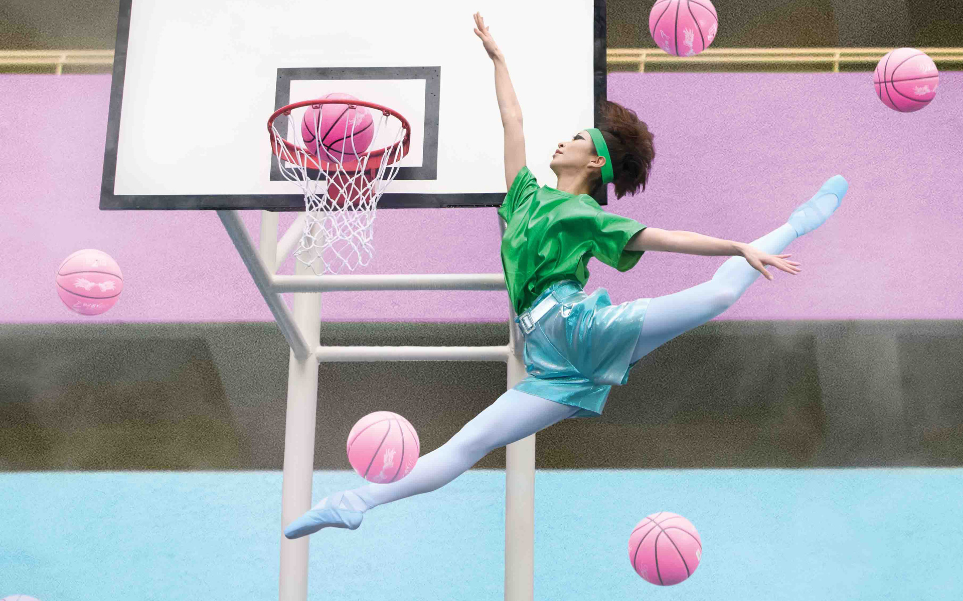 hong kong, ballet, dancers on basketball