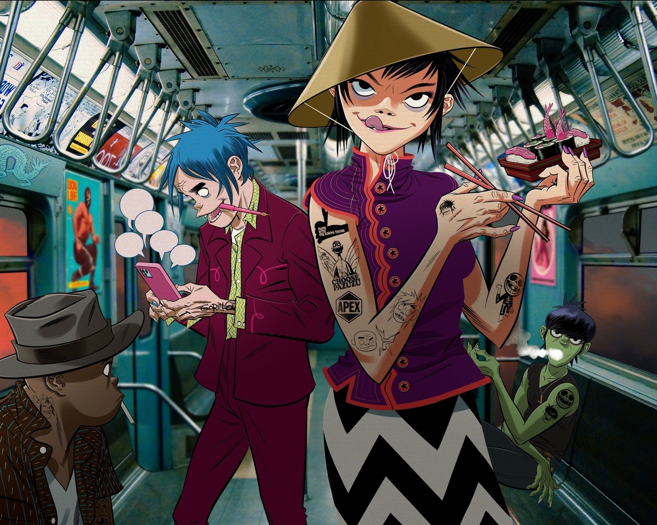 gorillaz, virtual band, alternative rock, electronic, hip hop