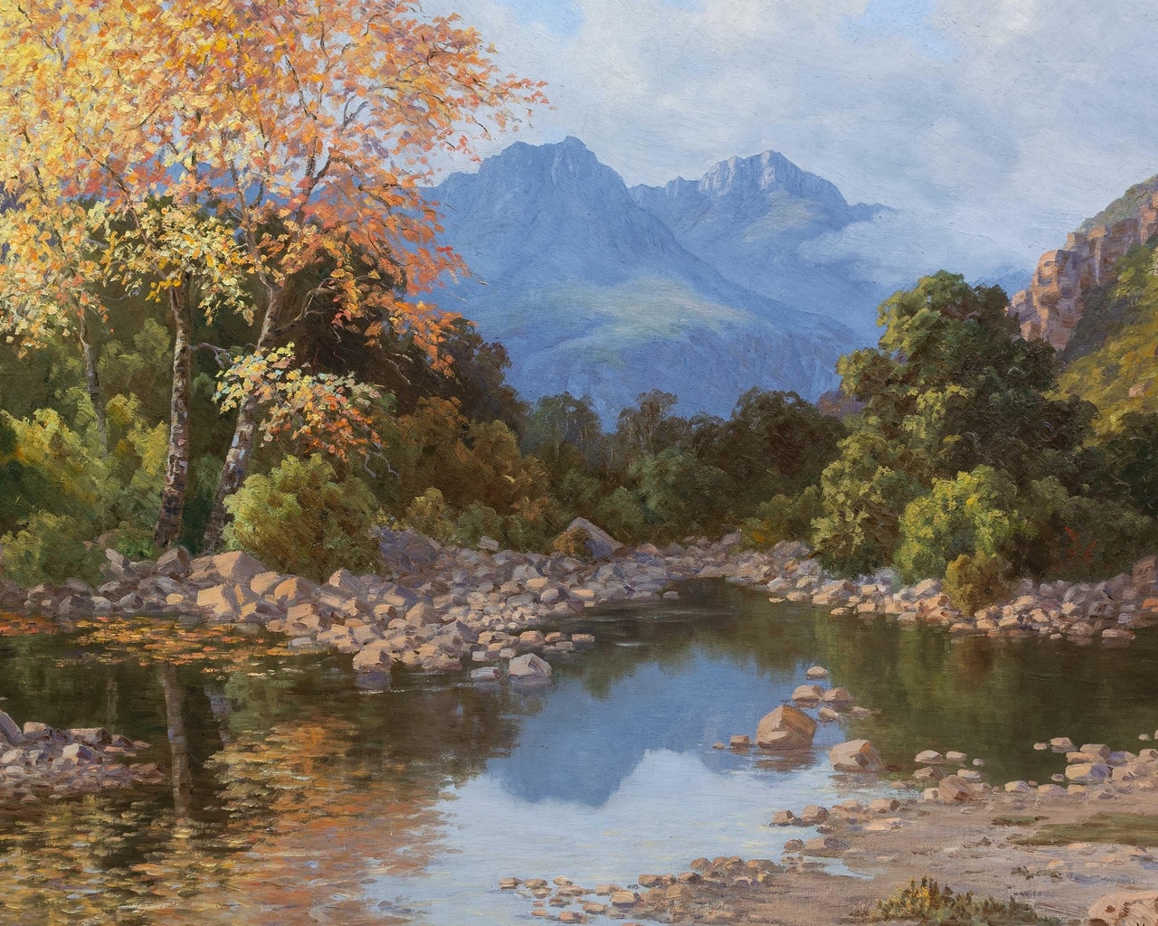 vera volschenk, south african, river landscape