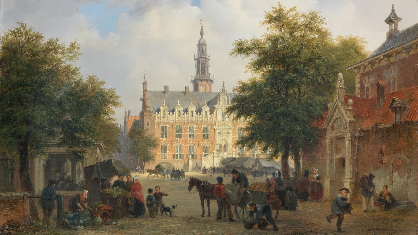 bartholomeus johannes van hove, dutch, street scene, amsterdam