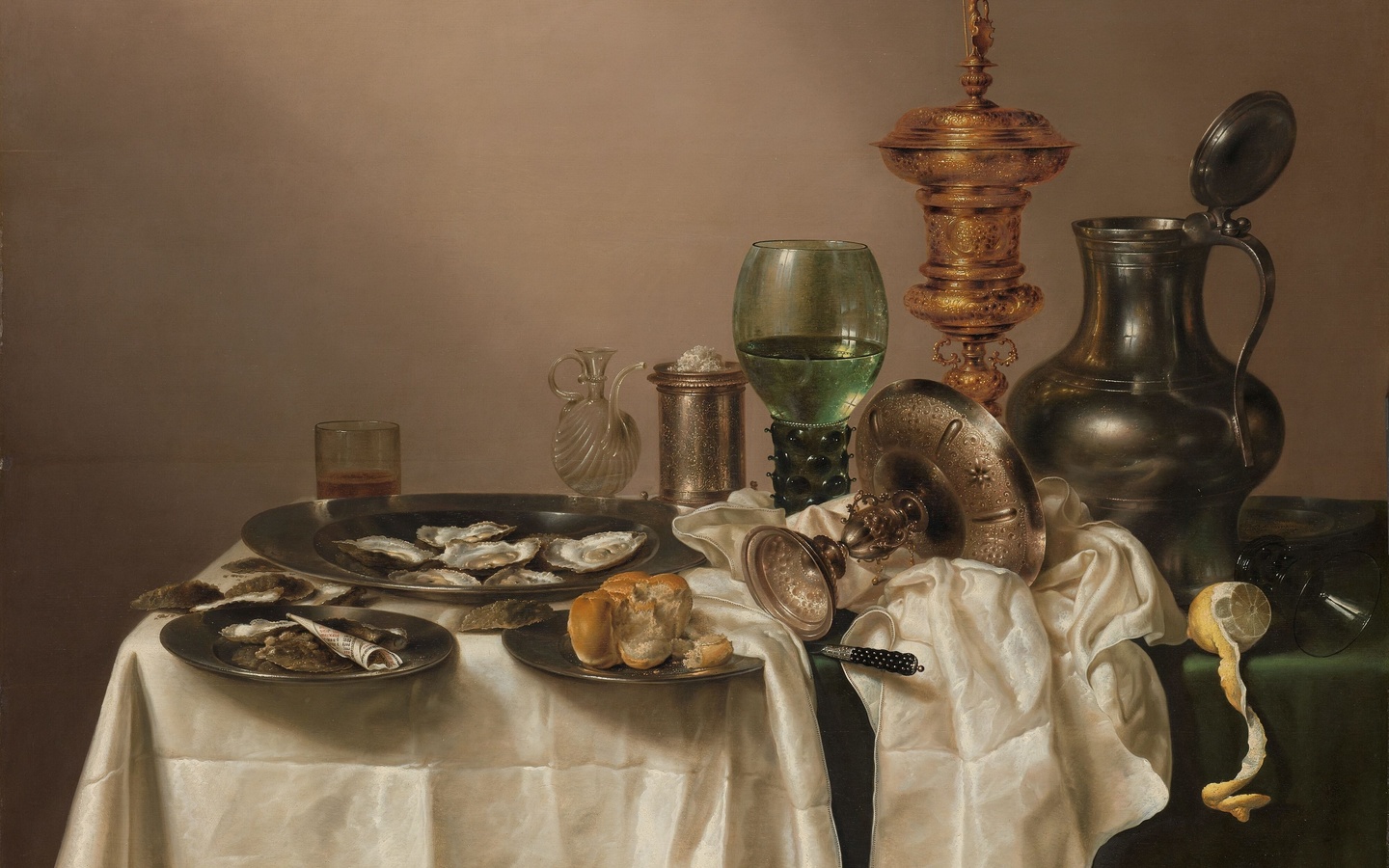 dutch golden age, willem claesz. heda, still life with gilded goblet