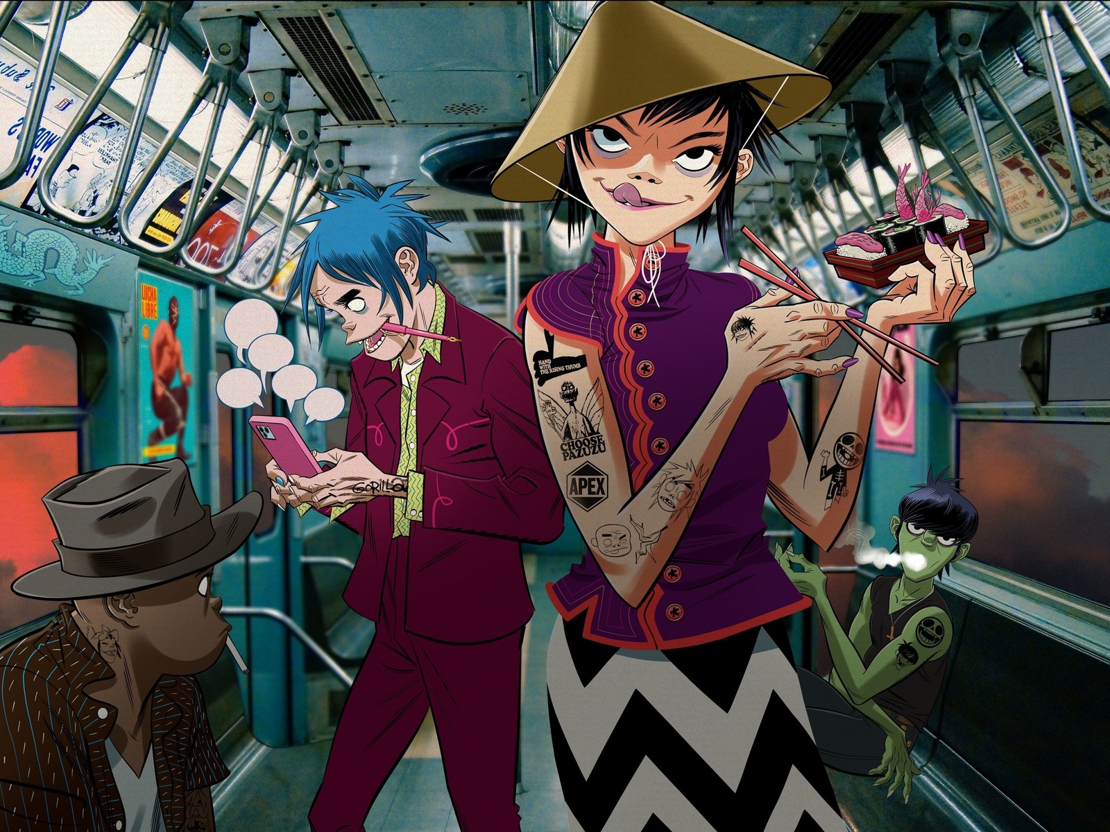 gorillaz, virtual band, alternative rock, electronic, hip hop