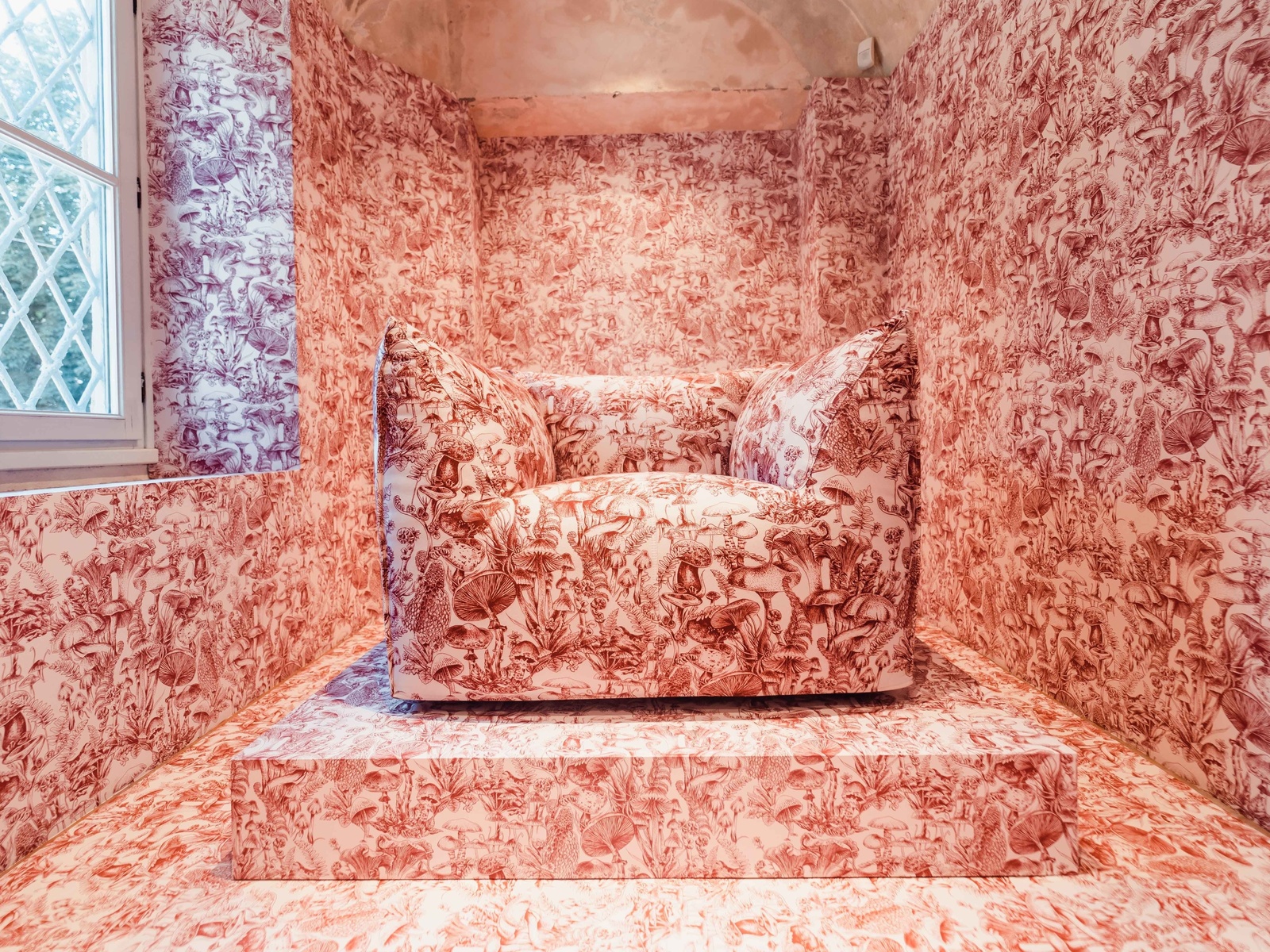 stella mccartney, cole and son, exclusive sustainable wallpaper, fungi forest, furniture