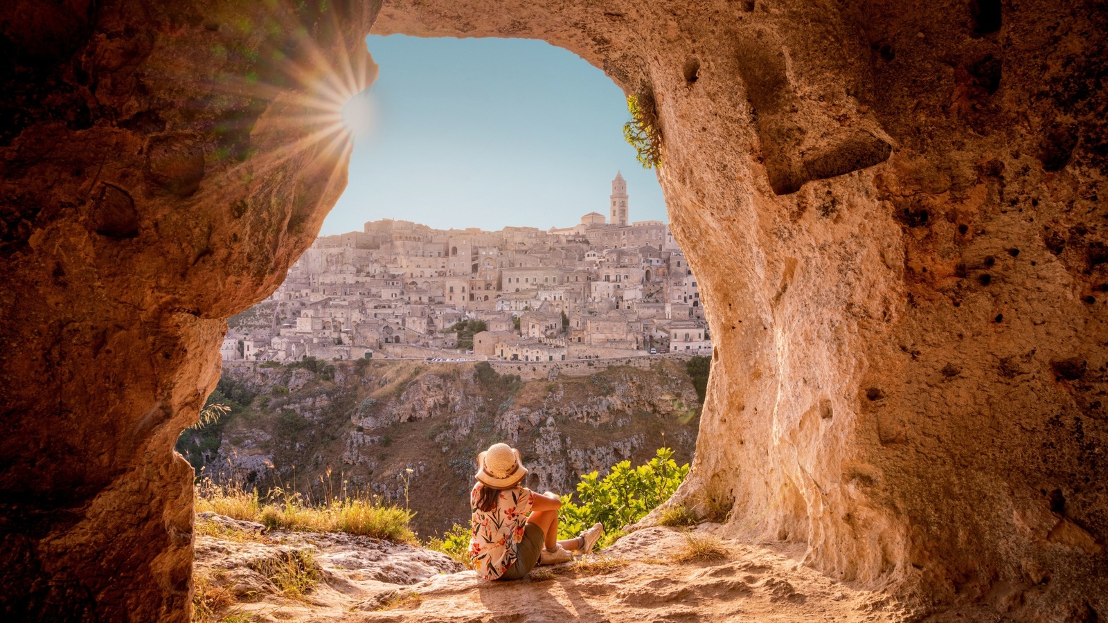 matera, original settlement lies in two canyons, southern italy, murgia materana park, nature in a unique and fascinating landscape