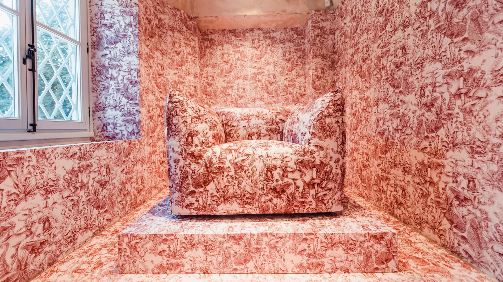 stella mccartney, cole and son, exclusive sustainable wallpaper, fungi forest, furniture