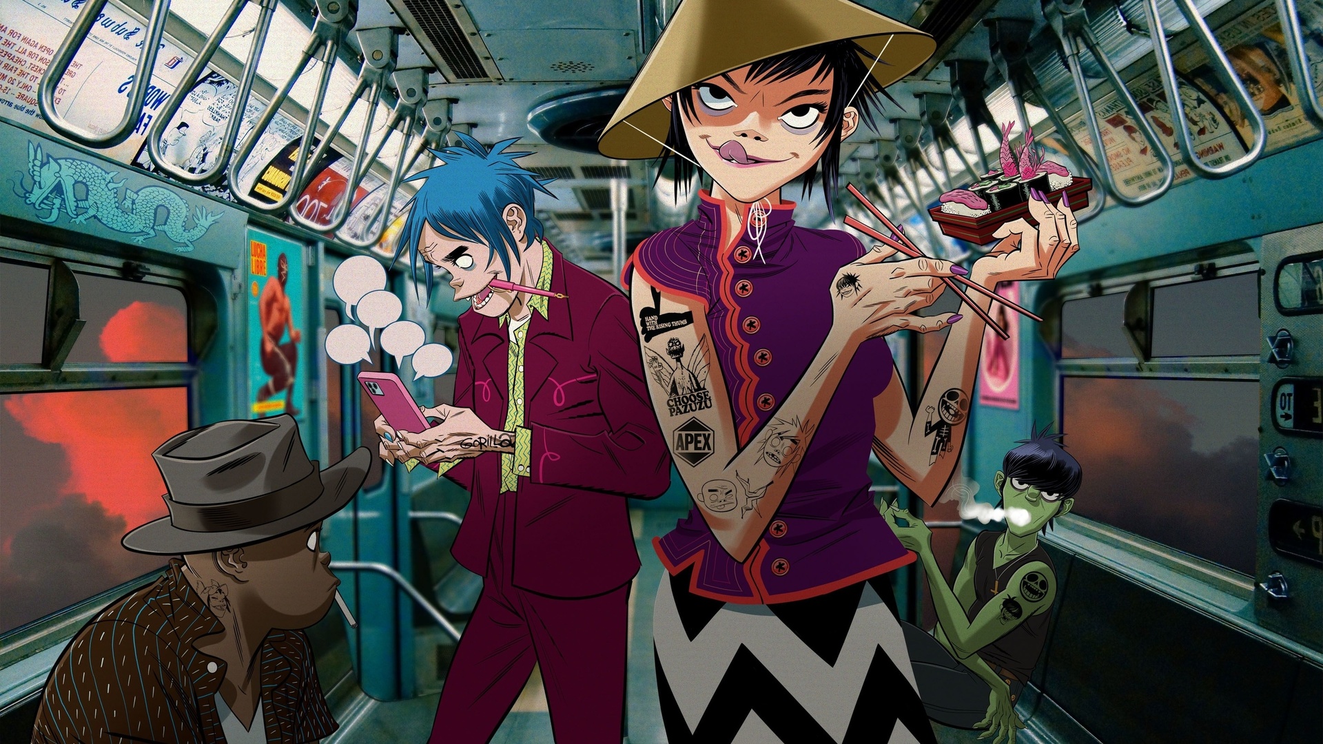 gorillaz, virtual band, alternative rock, electronic, hip hop