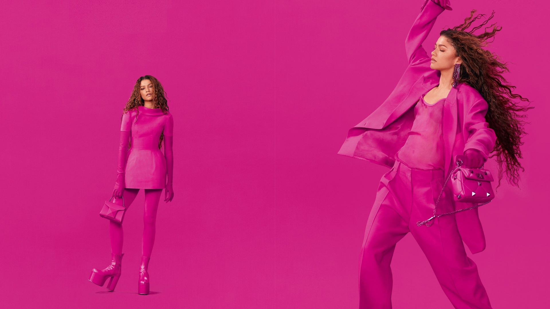 valentino, fashion, zendaya, valentino pink pp campaign