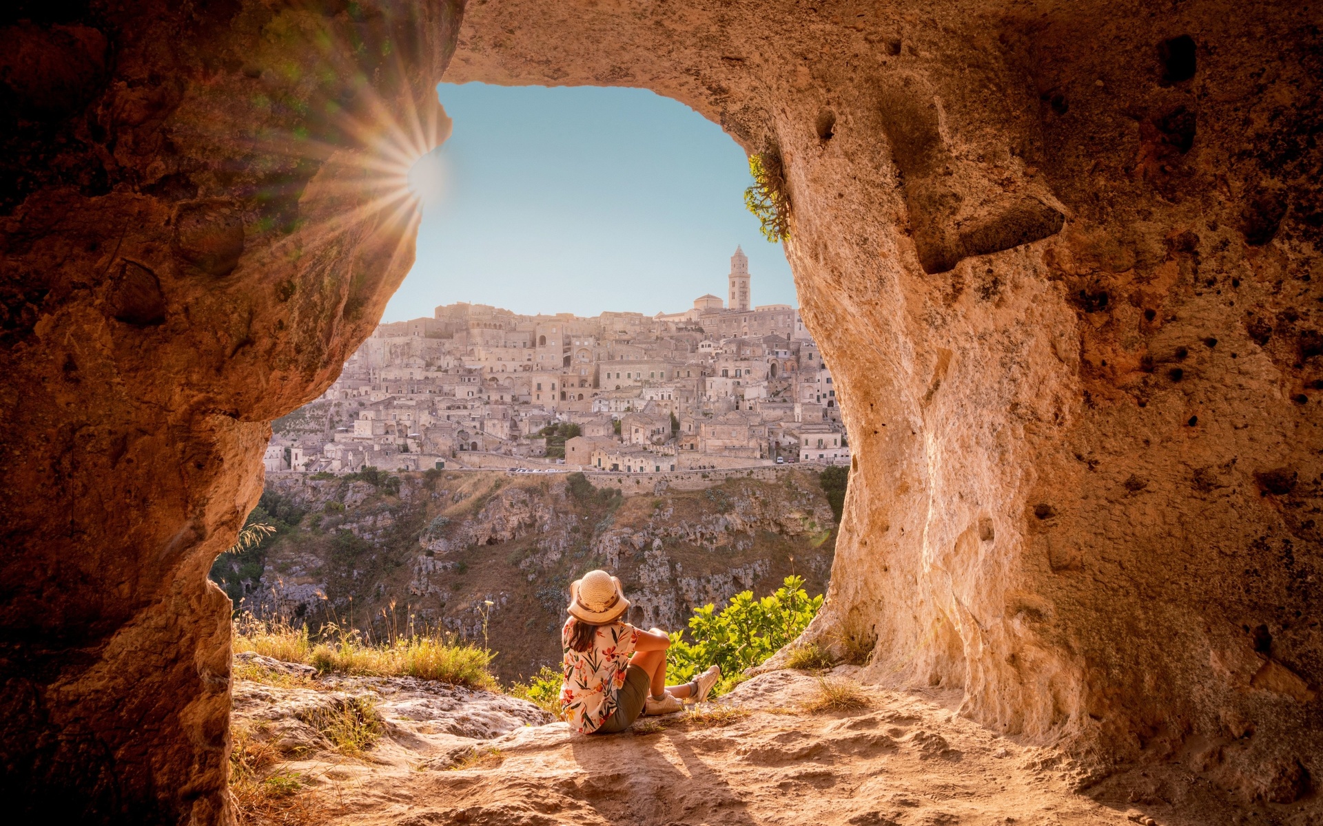 matera, original settlement lies in two canyons, southern italy, murgia materana park, nature in a unique and fascinating landscape