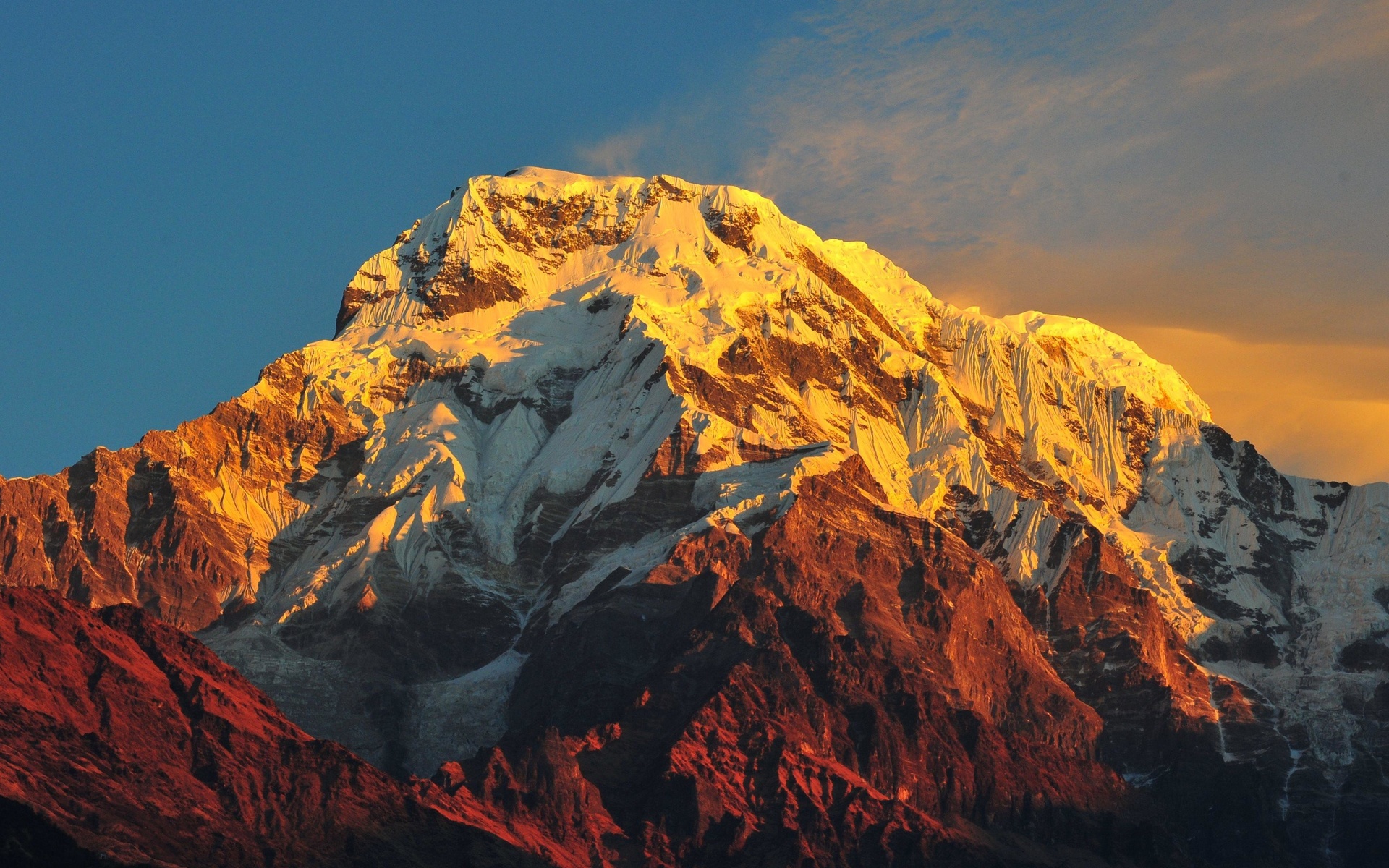 macos, mountain, sunset