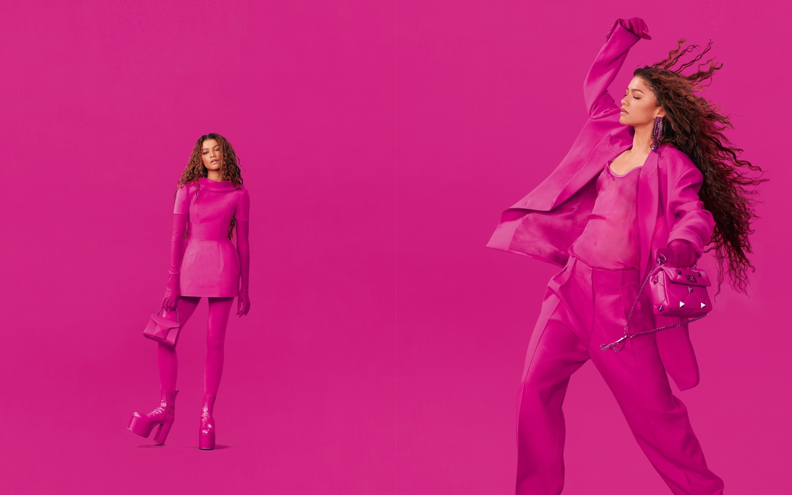 valentino, fashion, zendaya, valentino pink pp campaign