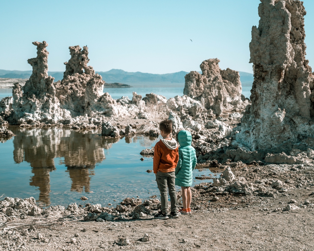 mono lake, ancient saline lake, tufa towers, california