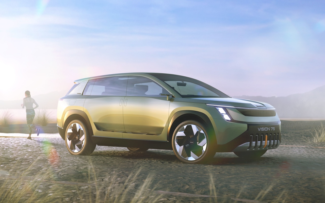 emobility, skoda vision 7s, 2022, concept, skoda, electro vehicle