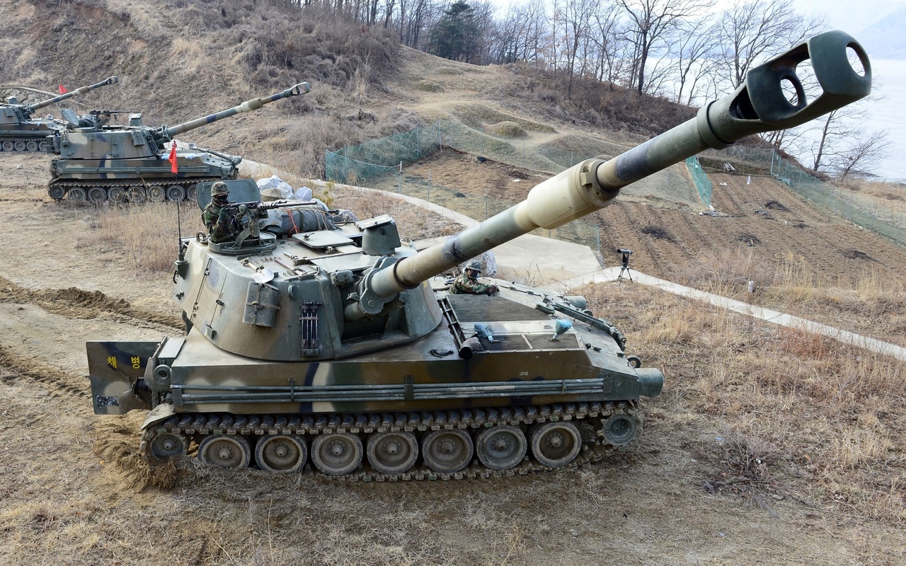 republic of korea marine corps, self-propelled howitzer, rokmc k-55