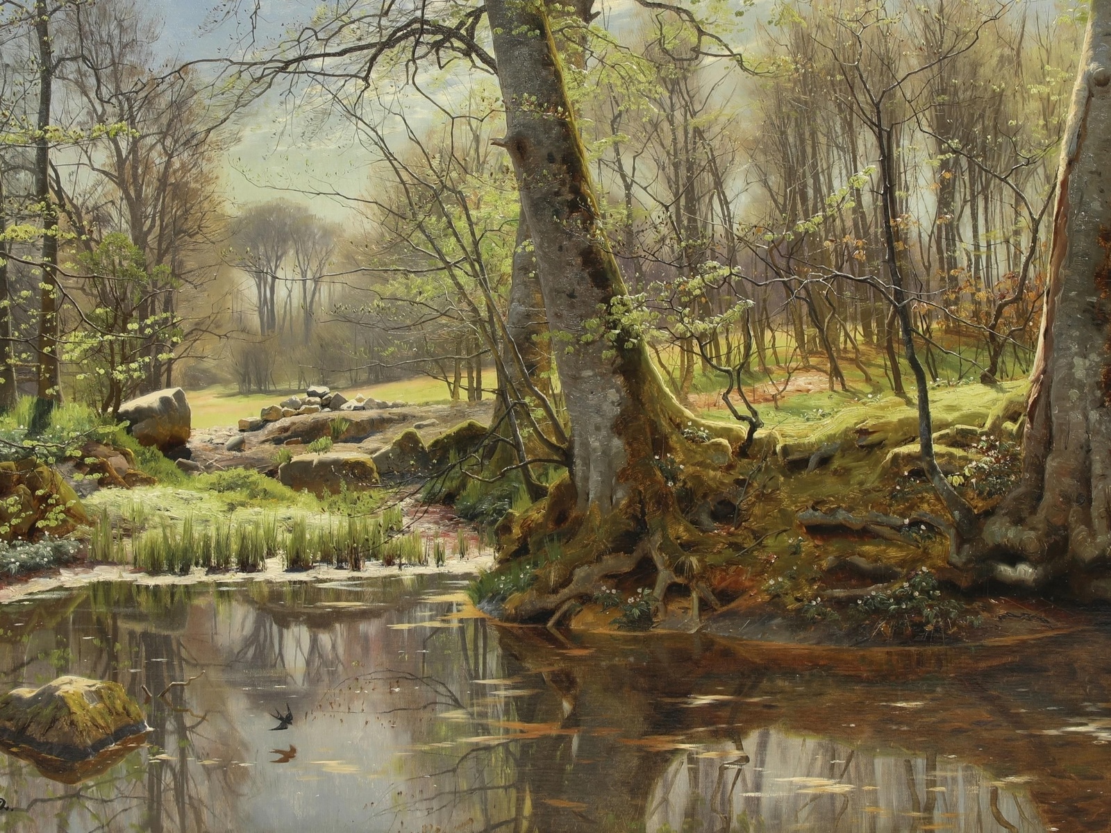 peder mork monsted, danish, 1892, the sparkle of spring