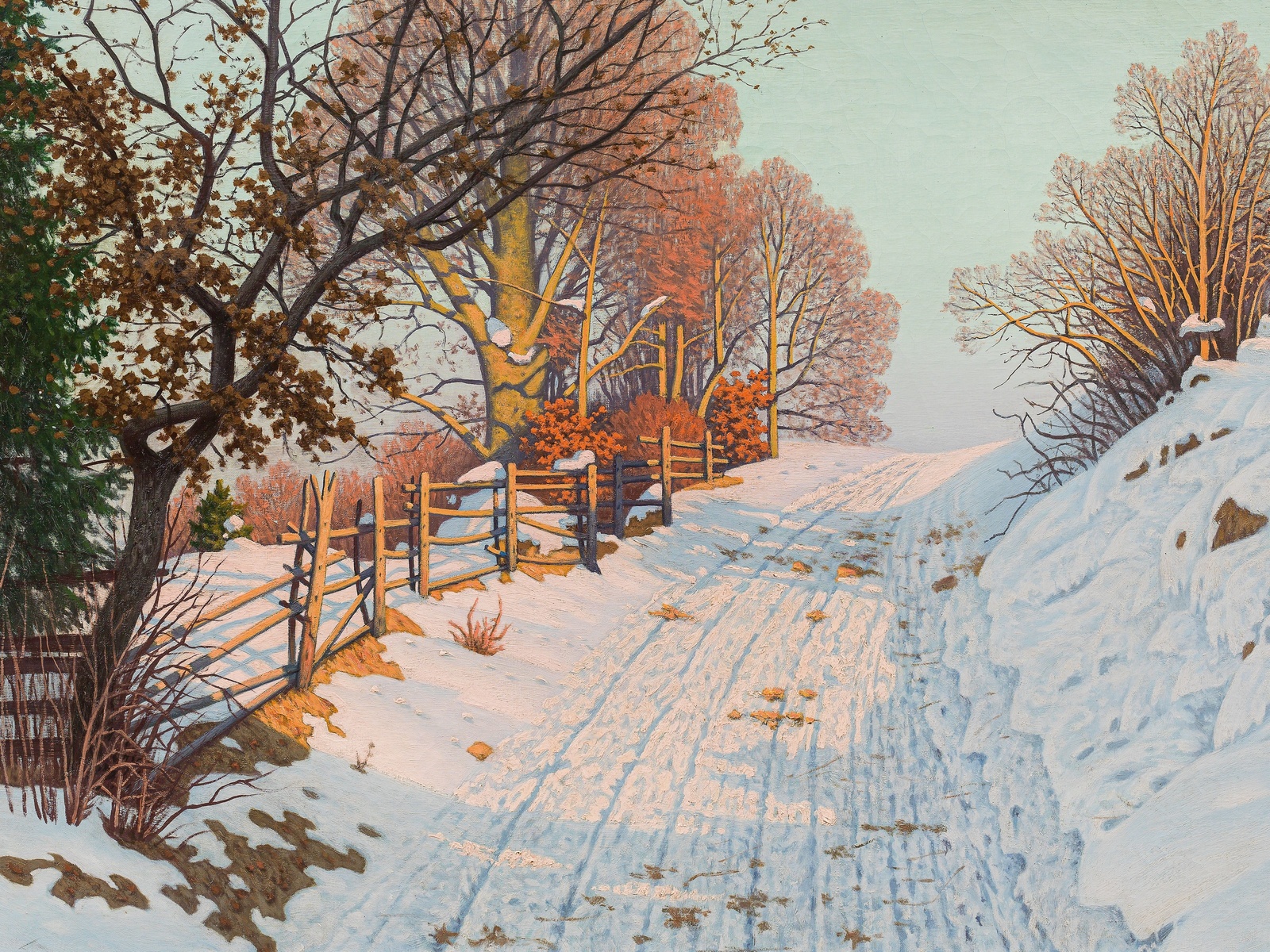 fritz muller-landeck, german, snowy path