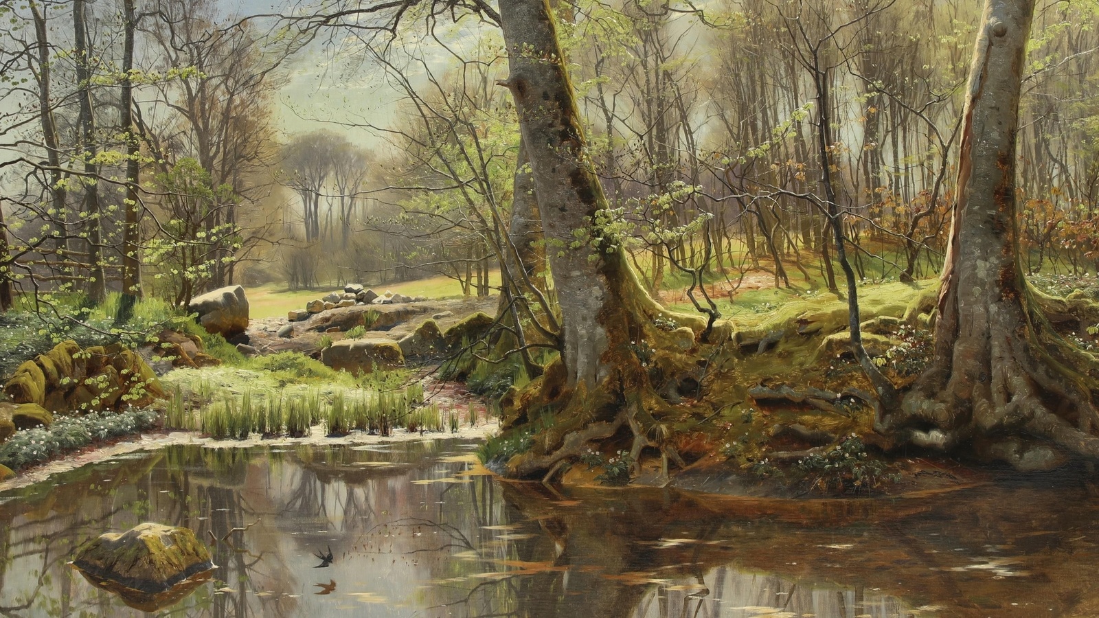 peder mork monsted, danish, 1892, the sparkle of spring