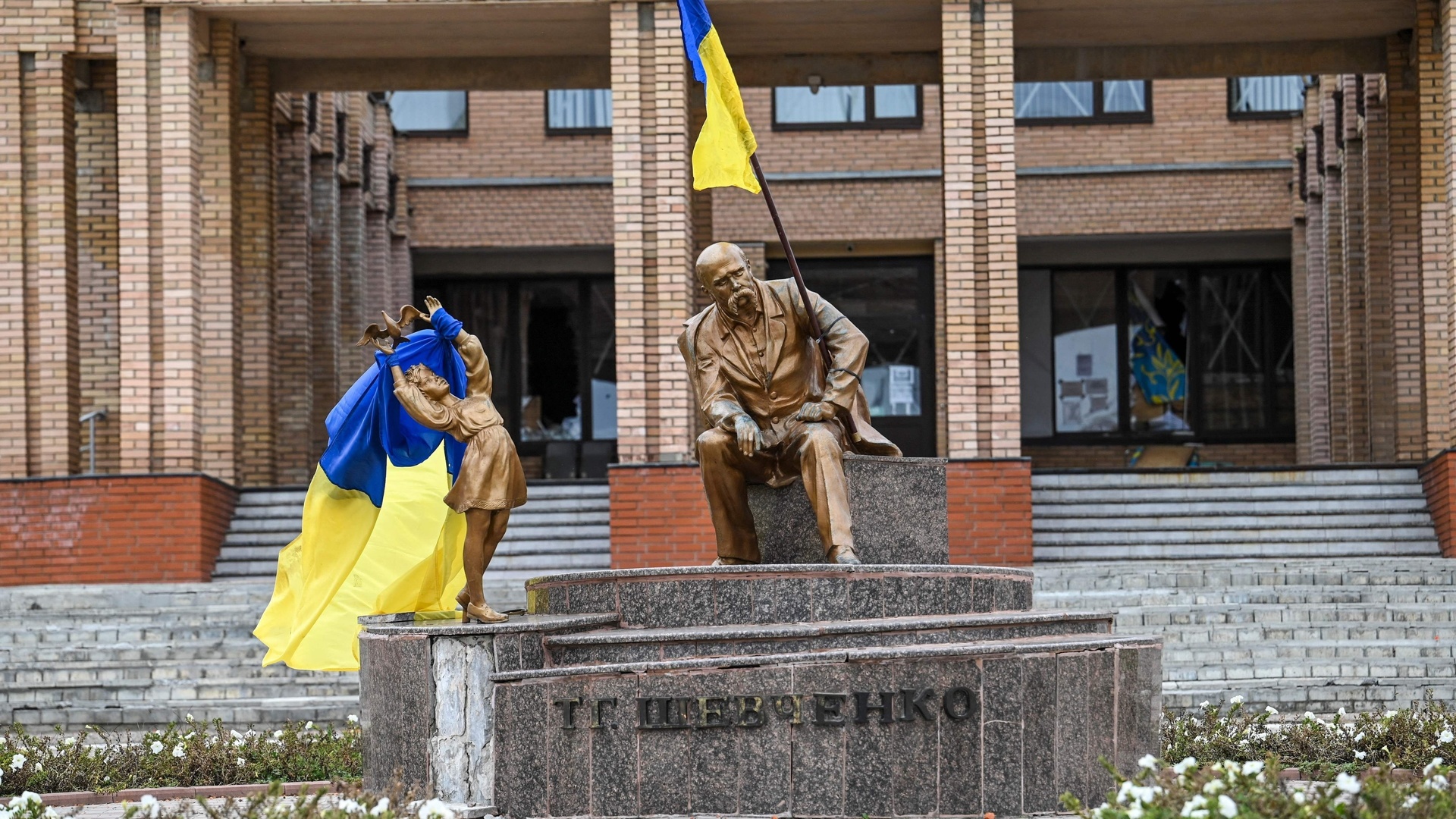 balakliya, kharkiv region, ukraine, after fleeing of russian troops