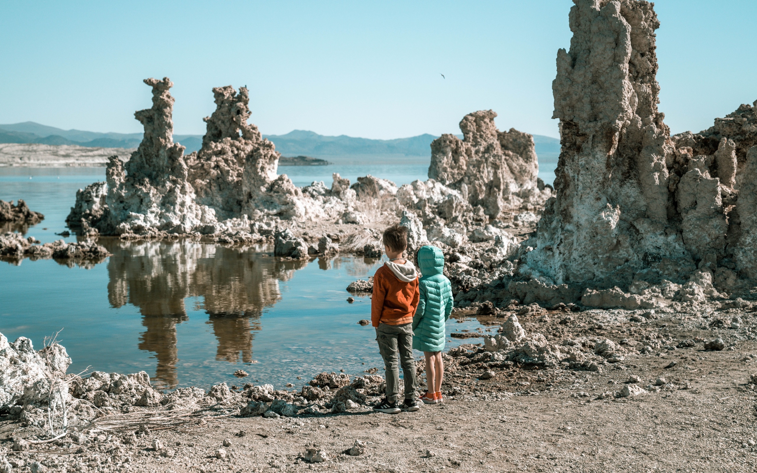 mono lake, ancient saline lake, tufa towers, california