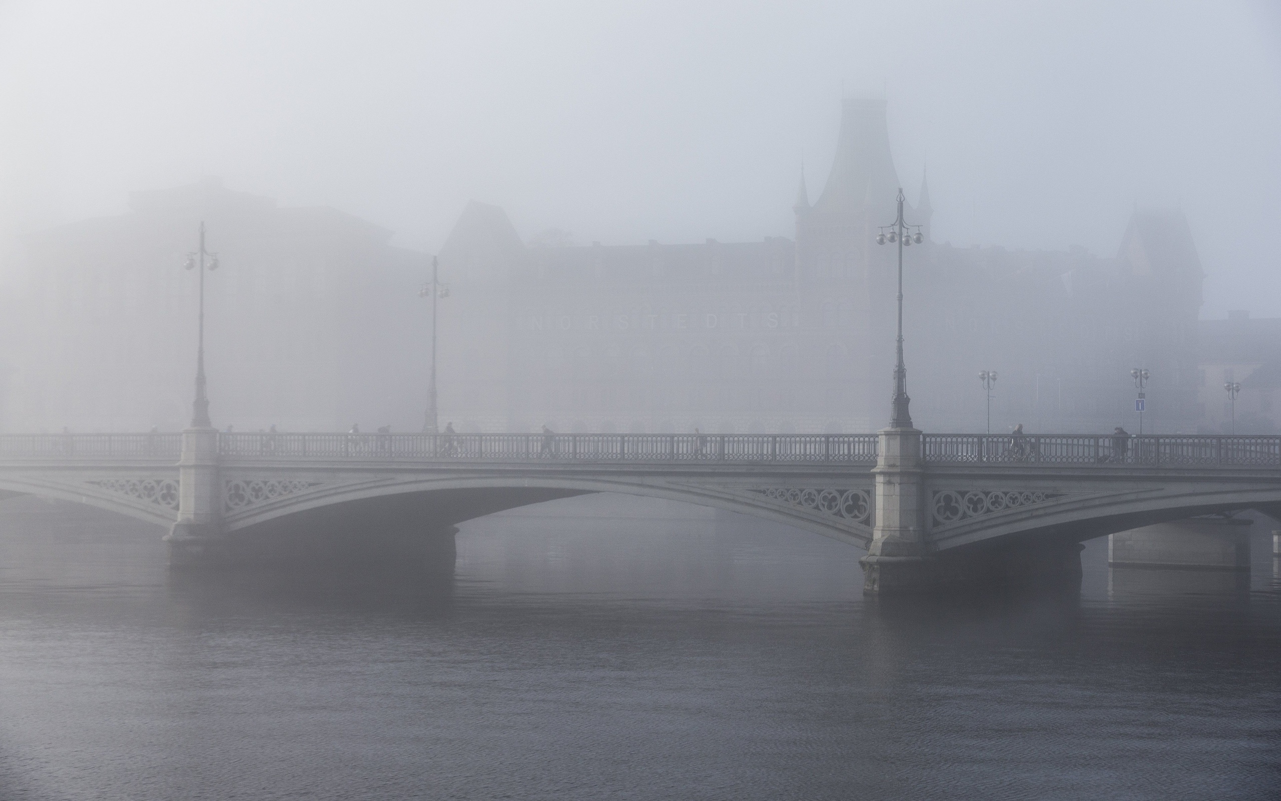 vasabron, bridge, fog, stockholm, sweden