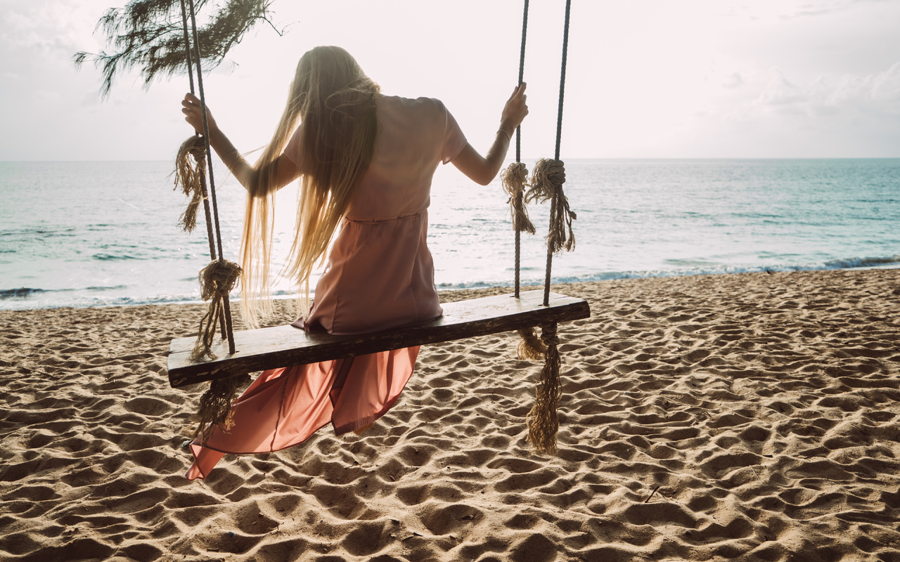 summer holiday, swing, sea