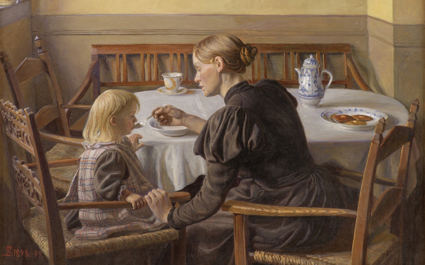 fritz syberg, danish, 1898  1899, mother and child