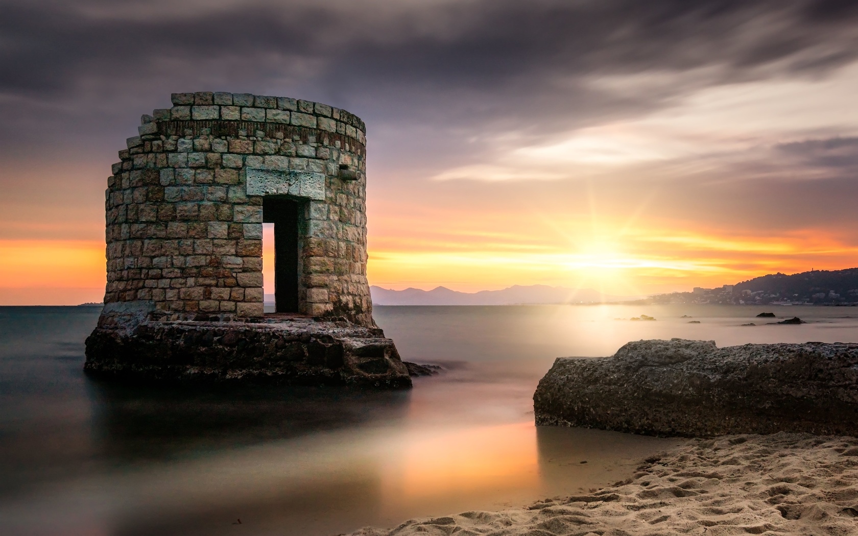 french riviera, azure coast, antibes, mediterranean sea, sunset