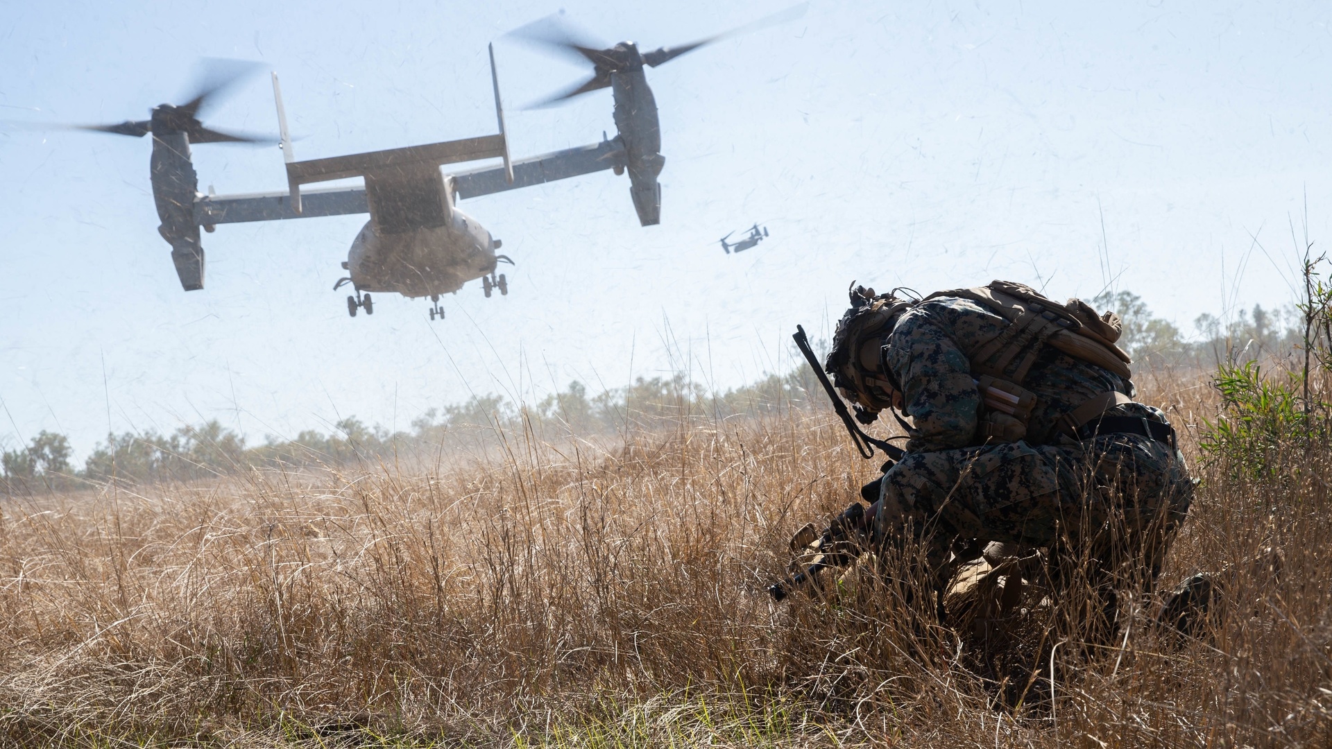 bell-boeing v-22 osprey, multi-mission tiltrotor military aircraft, marine corps