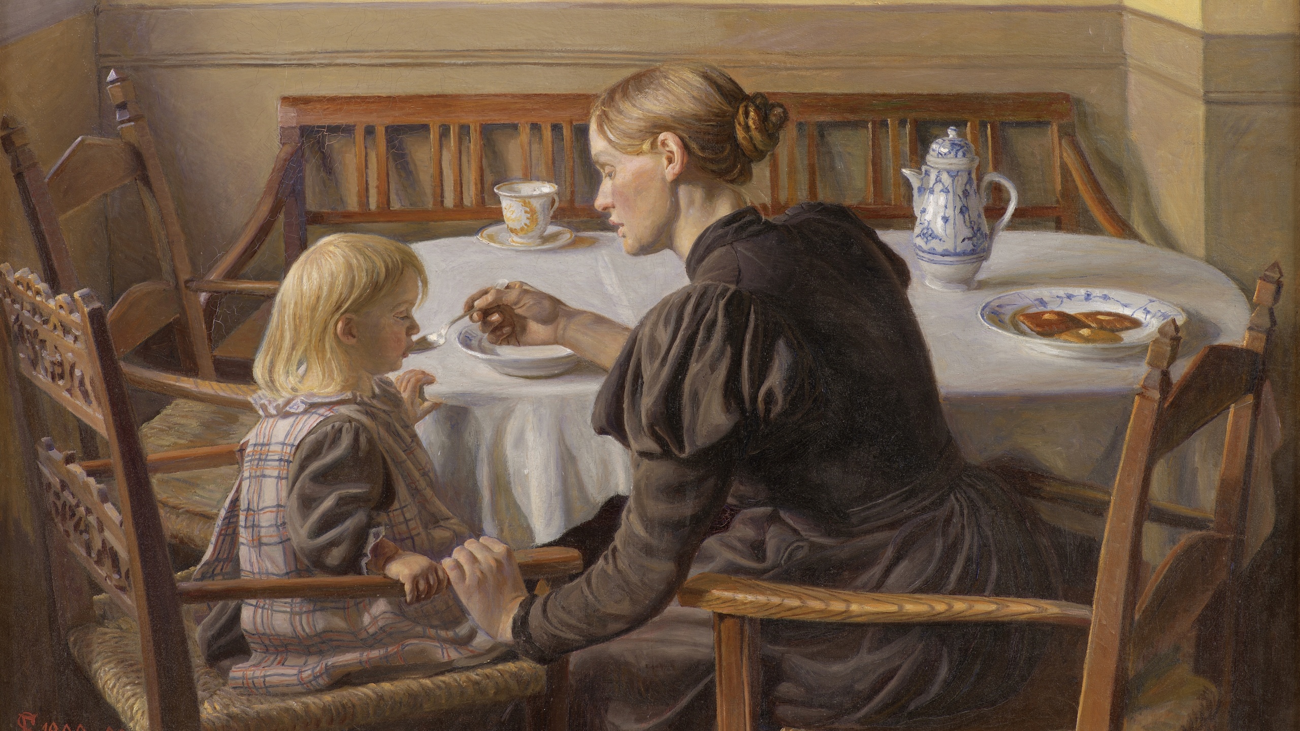 fritz syberg, danish, 1898  1899, mother and child