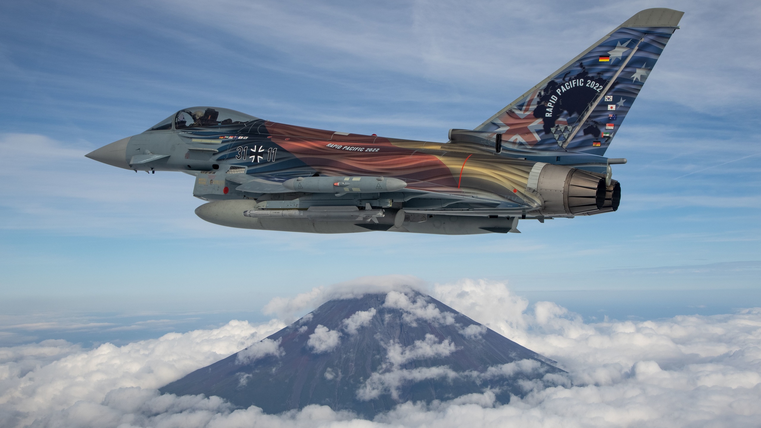 luftwaffe, eurofighter, rapid pacific exercise, japan, fuji