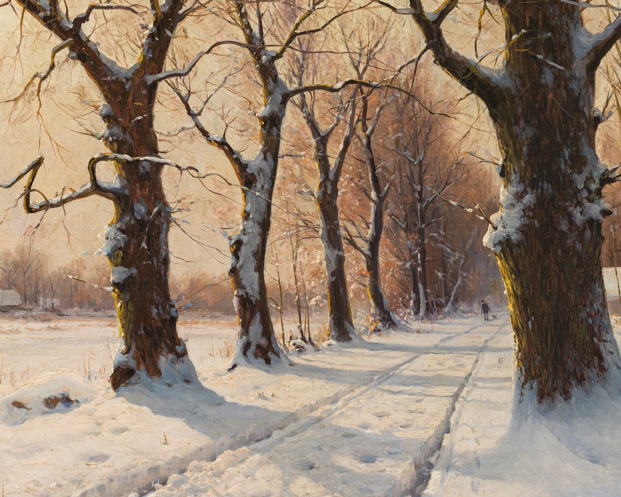 walter moras, german, winter landscape