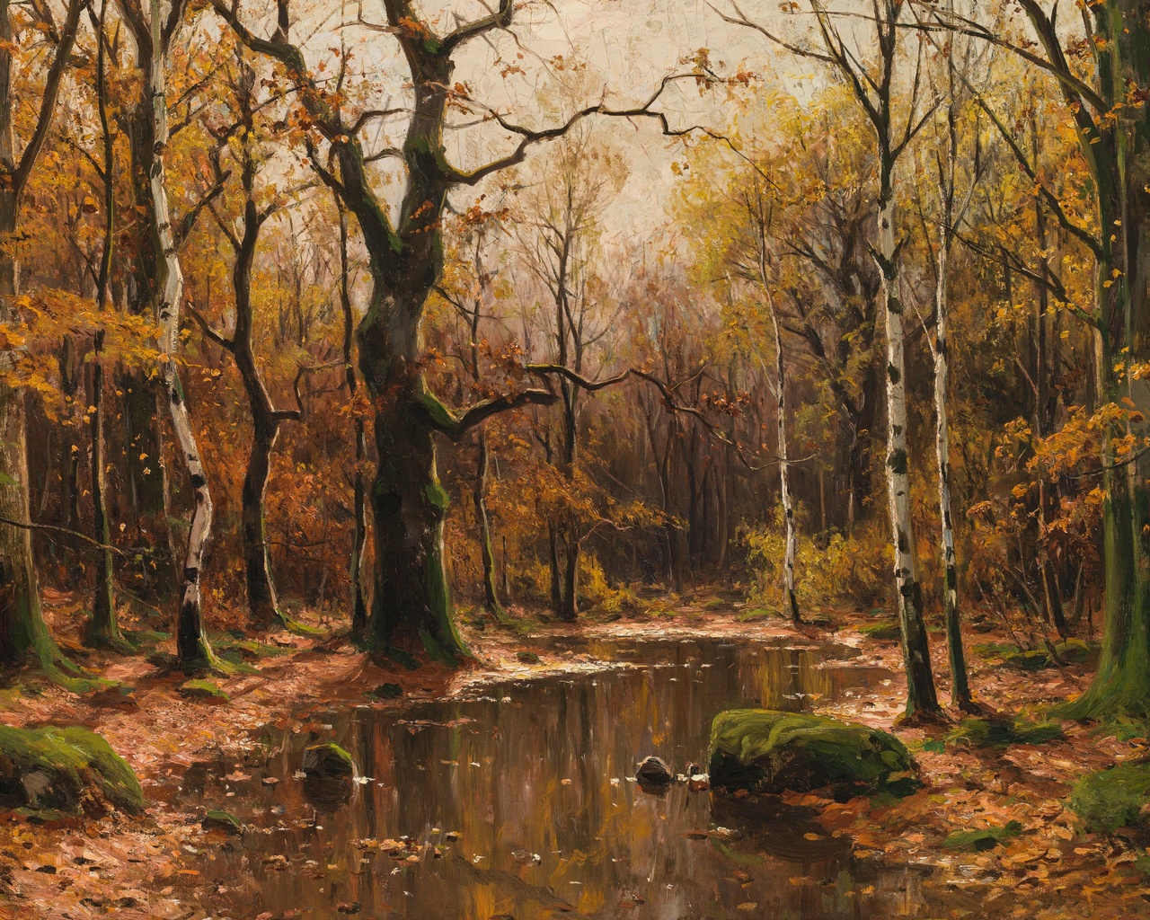 walter moras, german, autumn forest