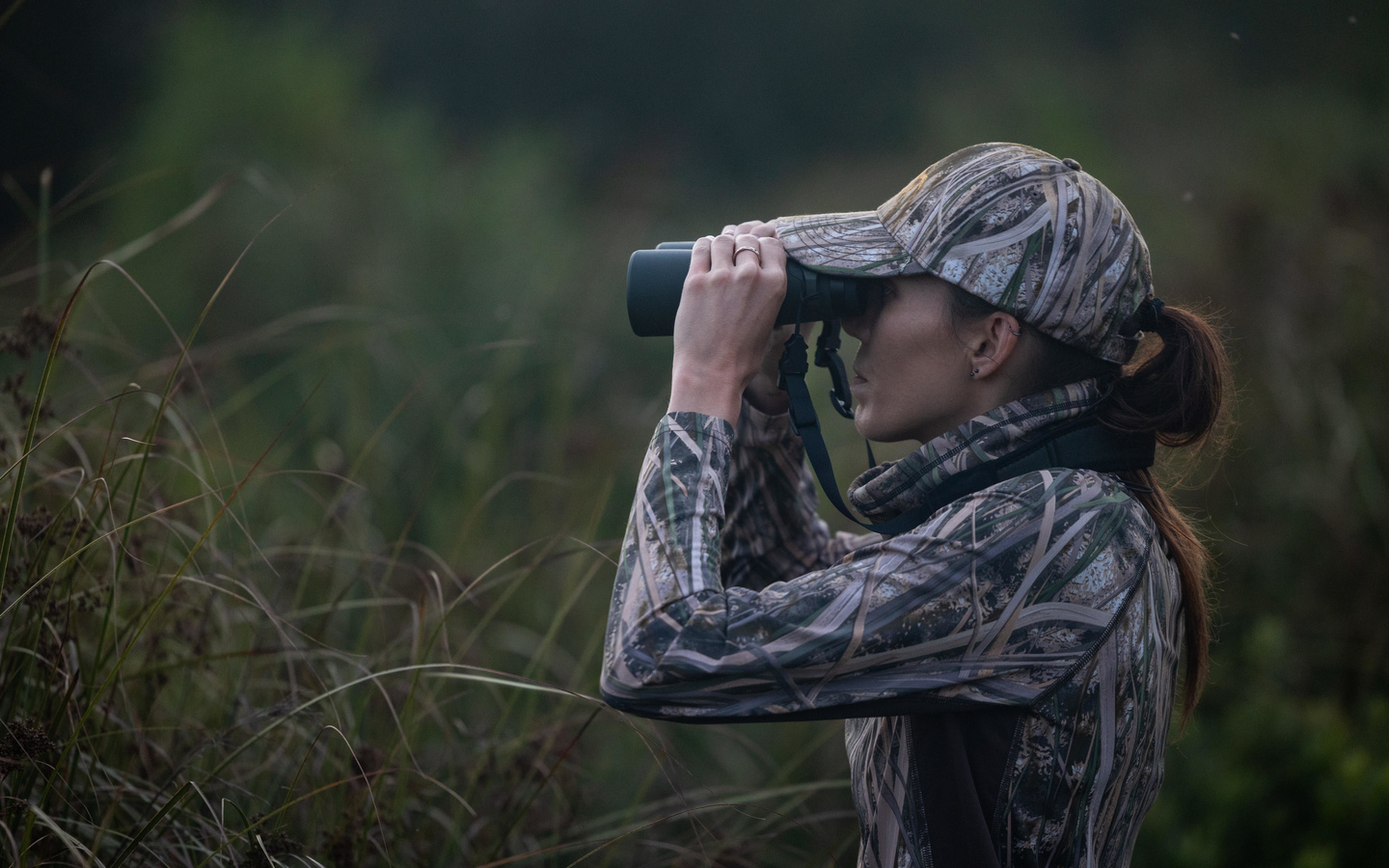 waterproof hunting binoculars 900, khaki, wildlife