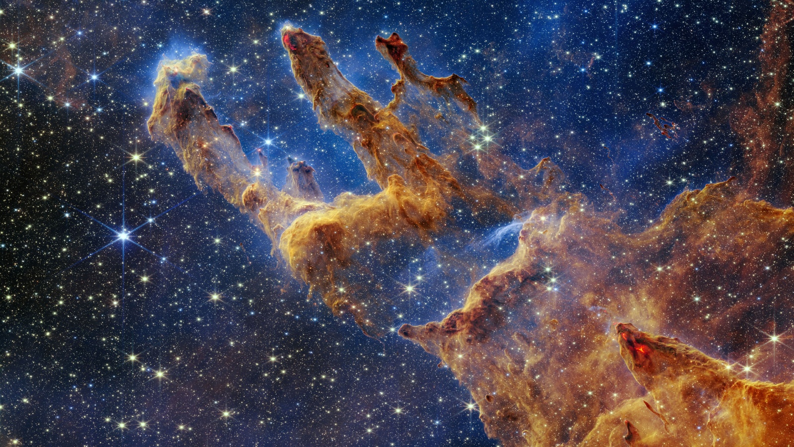 james webb space telescope, nasa, esa, protostars, pillars of creation