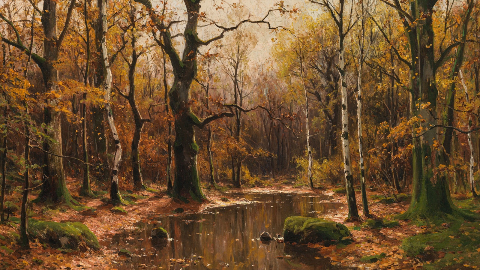 walter moras, german, autumn forest