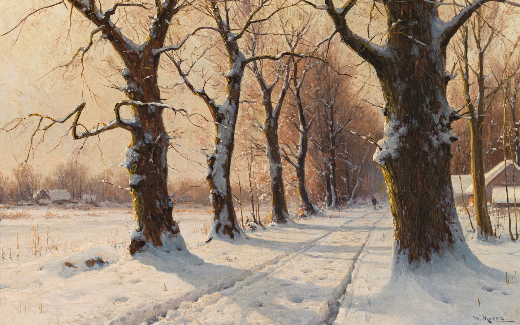 walter moras, german, winter landscape