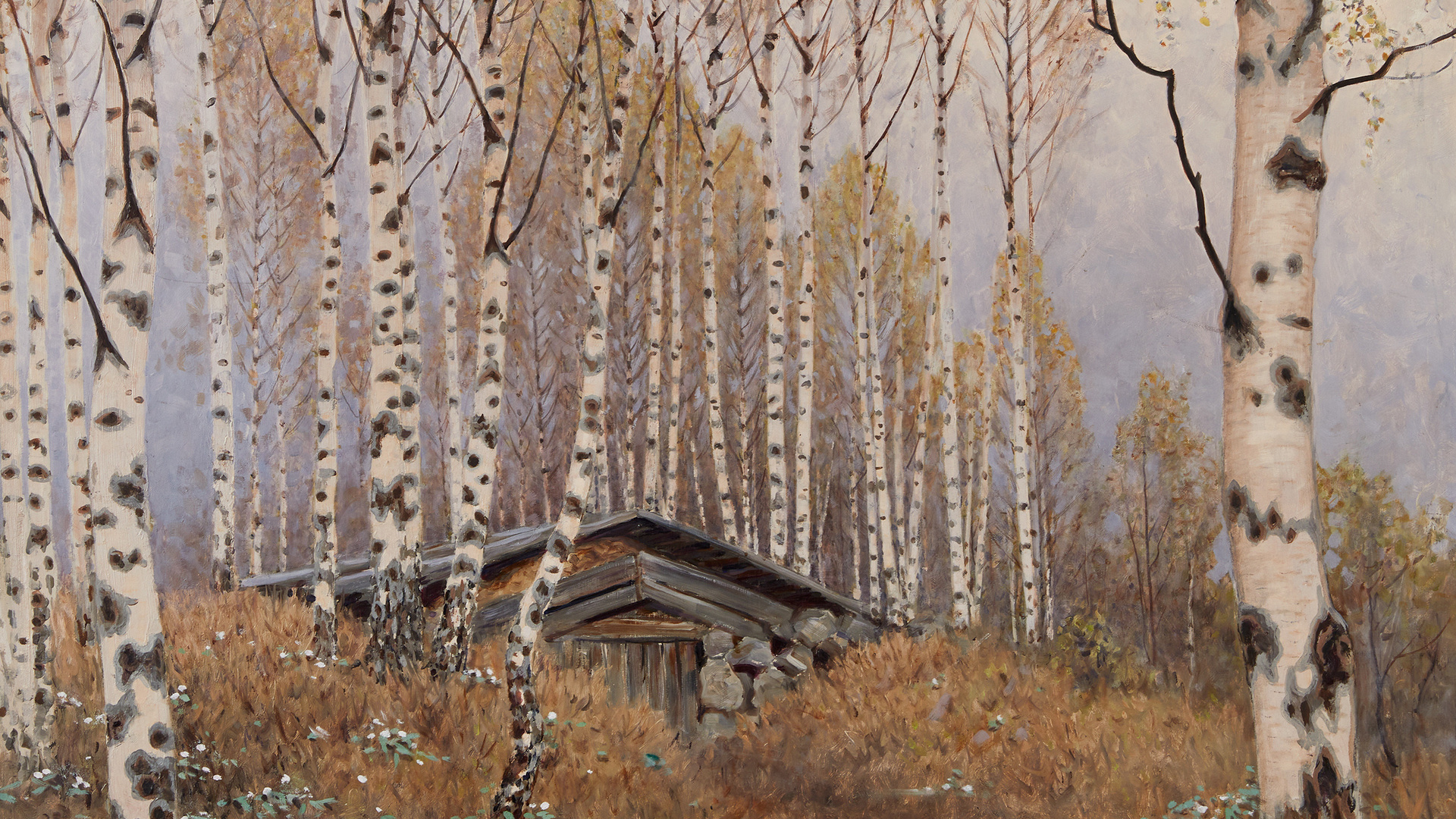 gustaf fjaestad, swedish, spring birches