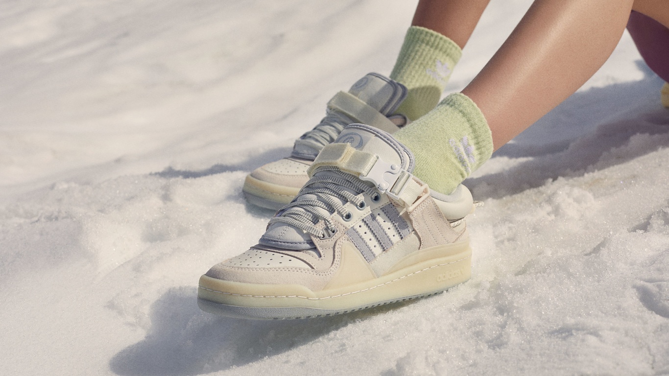 bad bunny and adidas originals, sneaker, cold and ice, frozen space